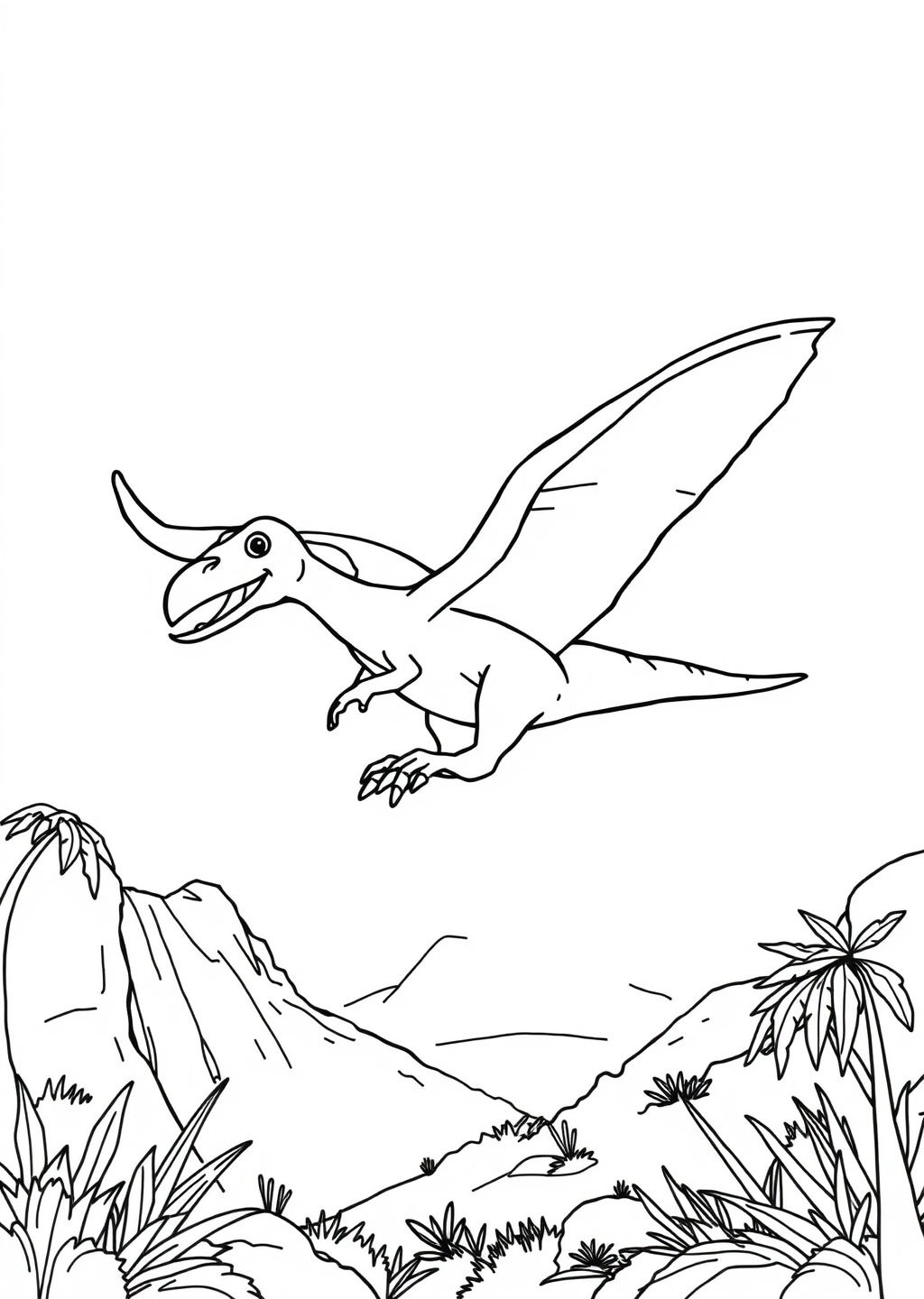 Ausmalbild: Flugsaurier