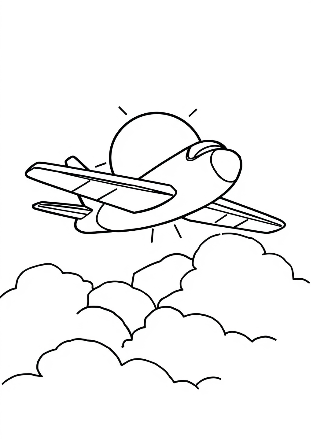 Ausmalbild: Flugzeug