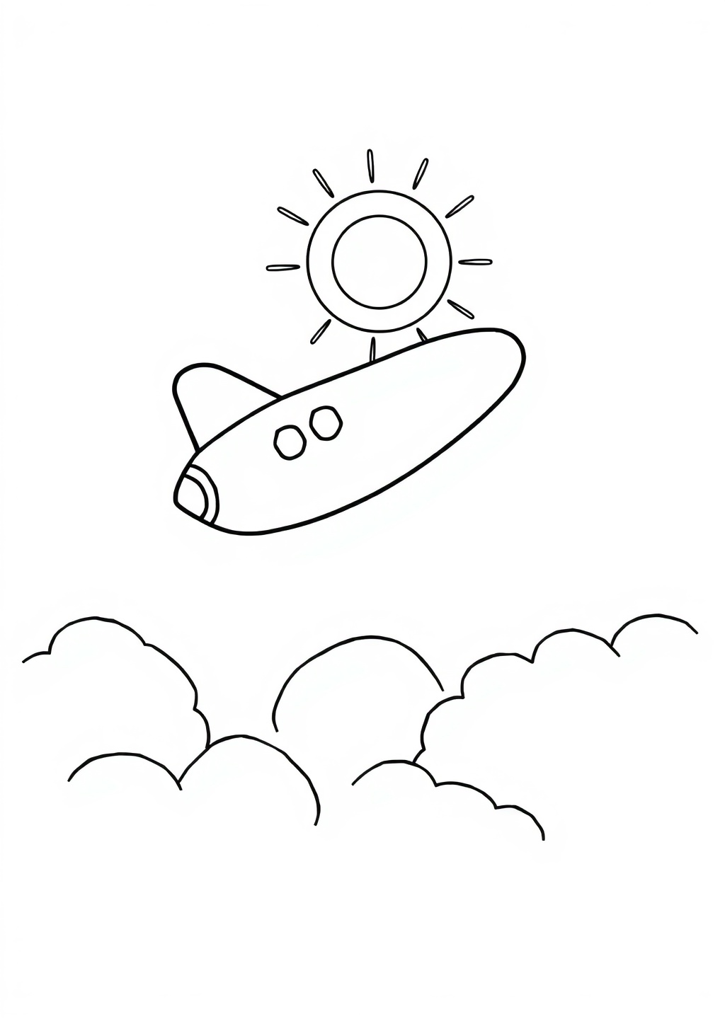 Ausmalbild: Flugzeug
