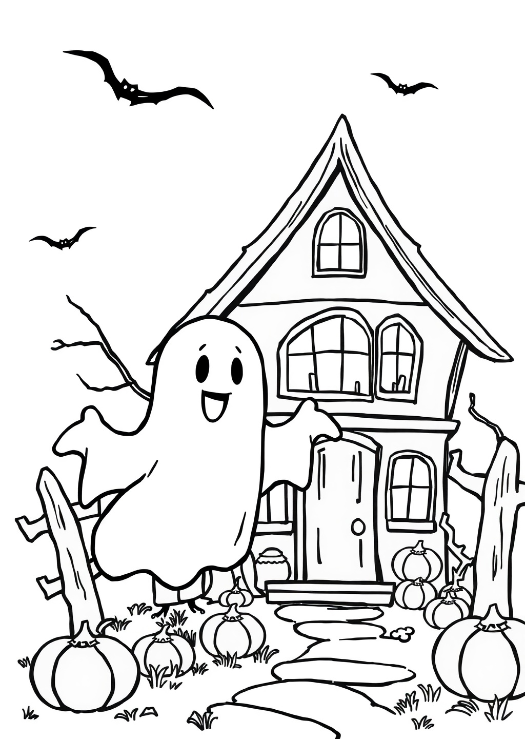 Ausmalbild: Freundliches Gespenst
