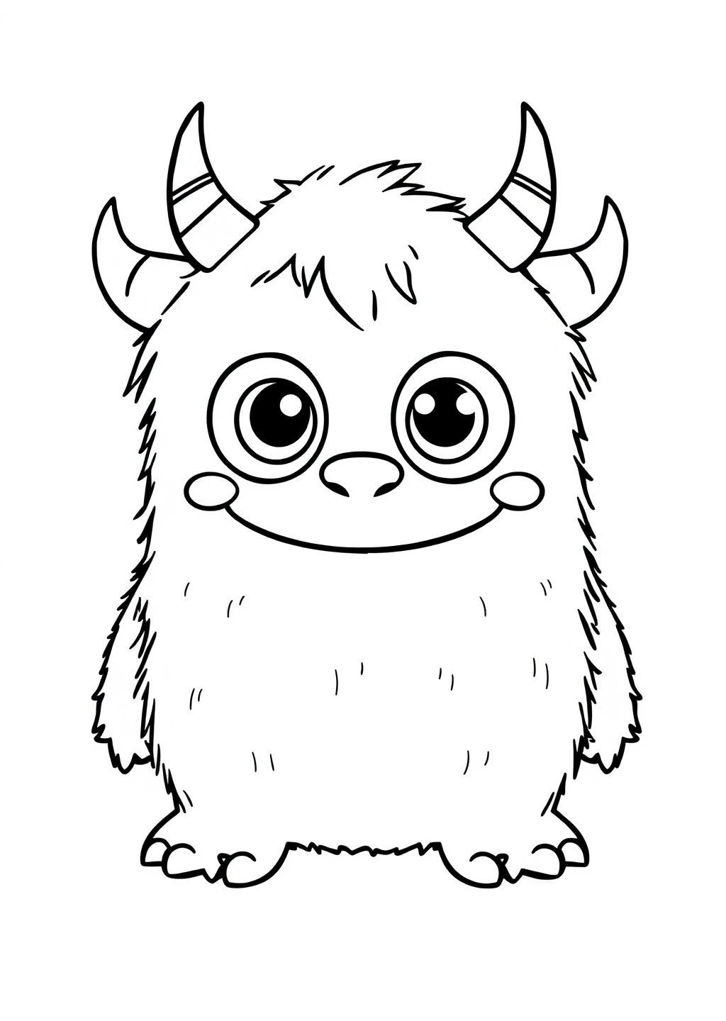 Ausmalbild: Freundliches Monster