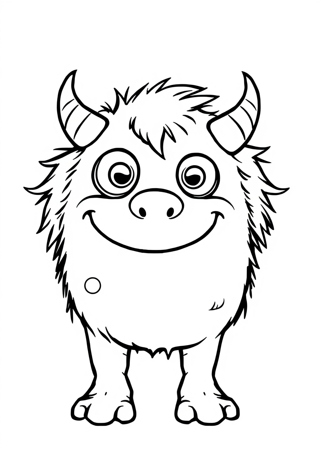 Ausmalbild: Freundliches Monster