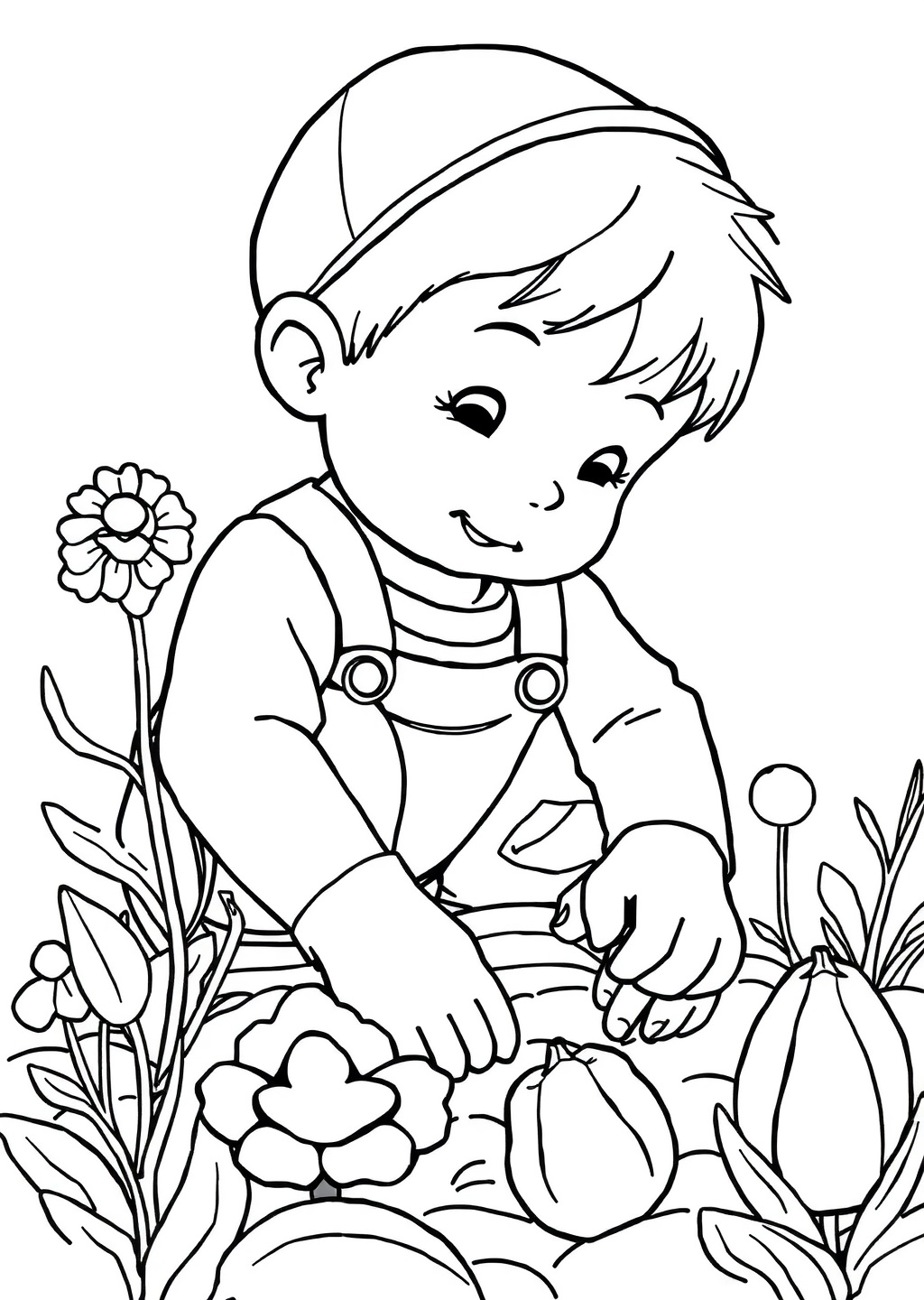 Ausmalbild: Gärtnerin