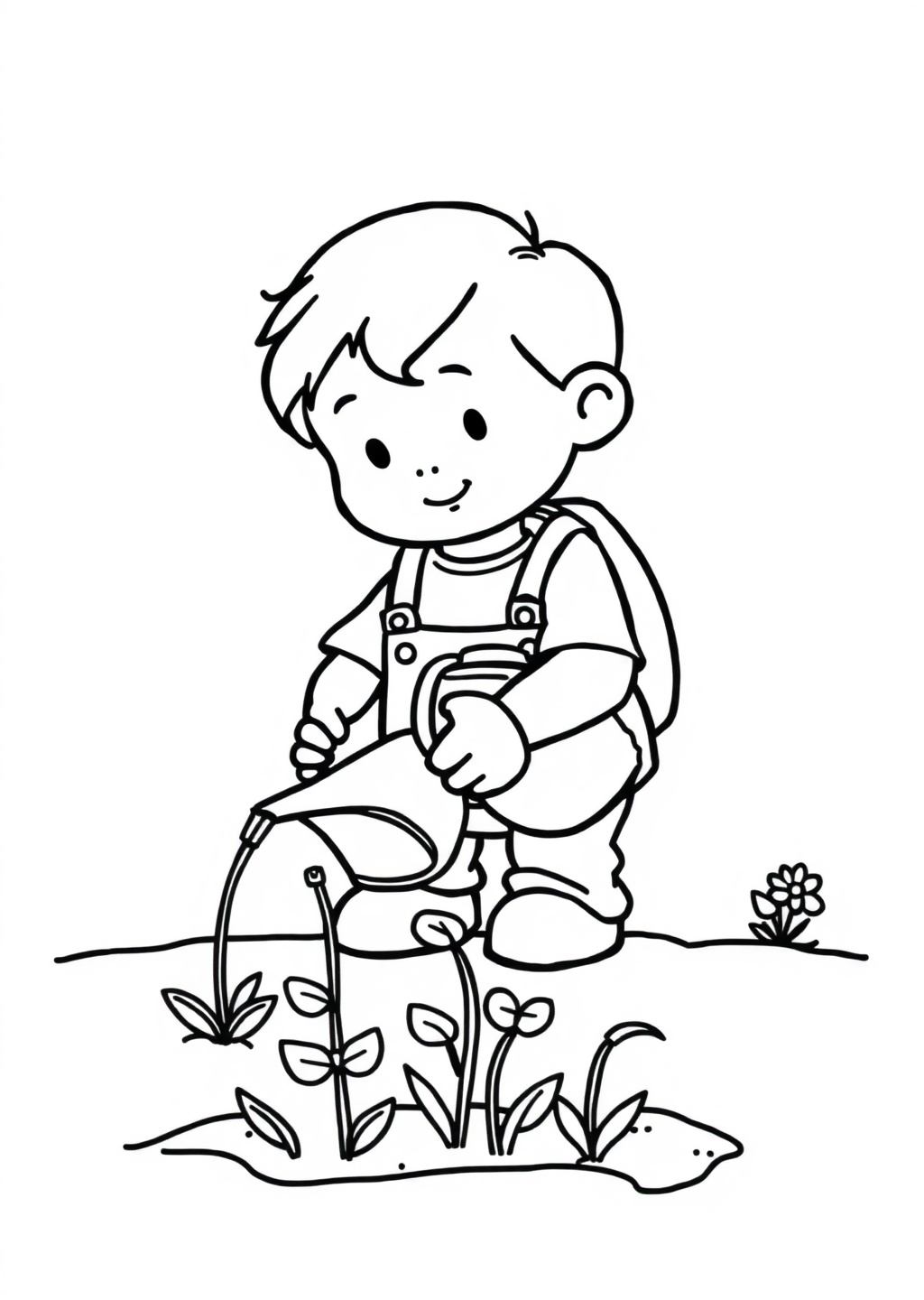 Ausmalbild: Garten bepflanzen