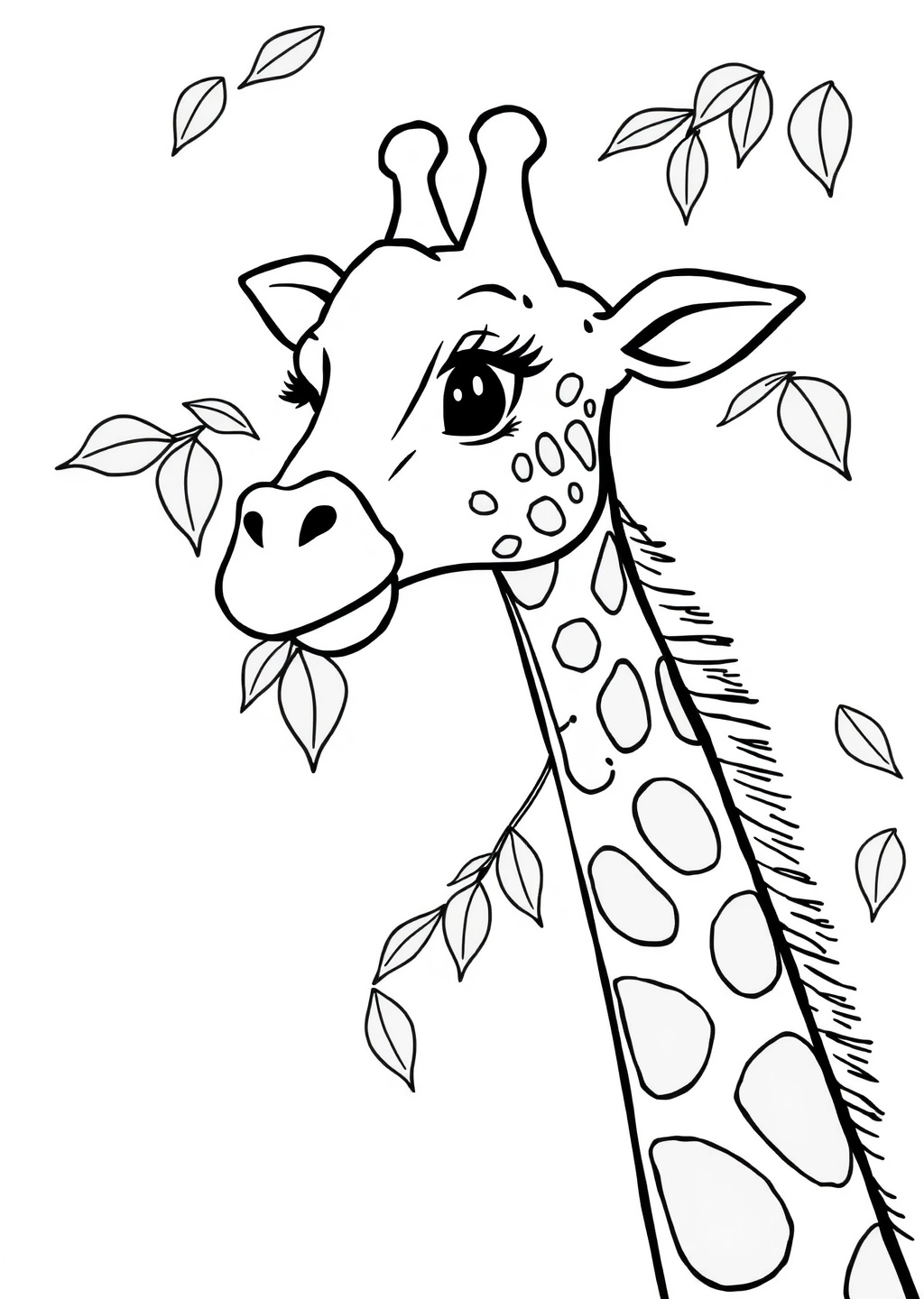 Ausmalbild: Giraffe