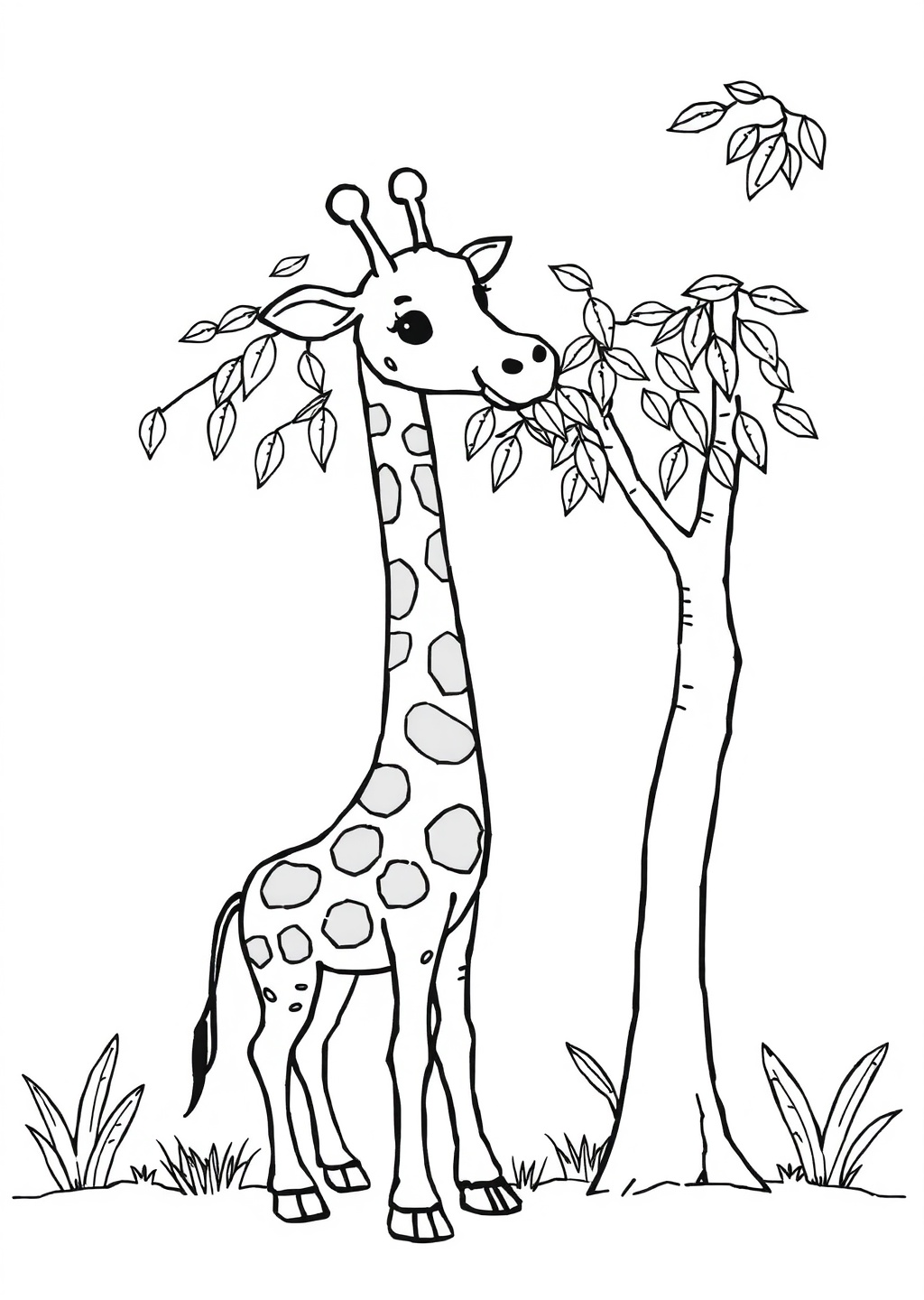 Ausmalbild: Giraffe