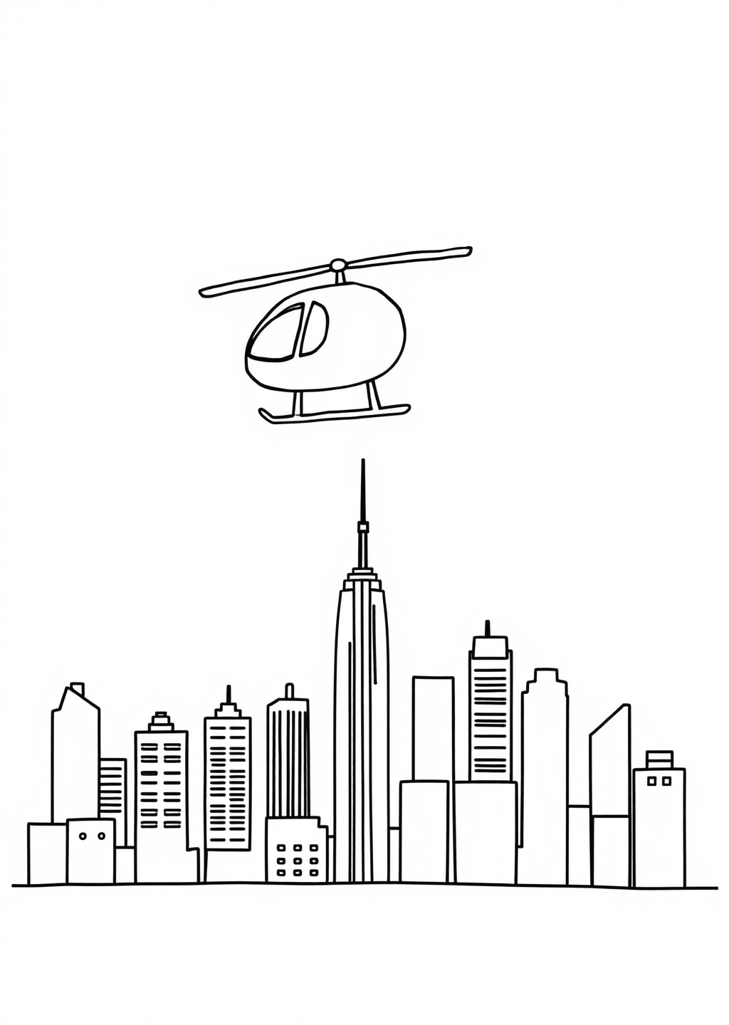 Ausmalbild: Hubschrauber