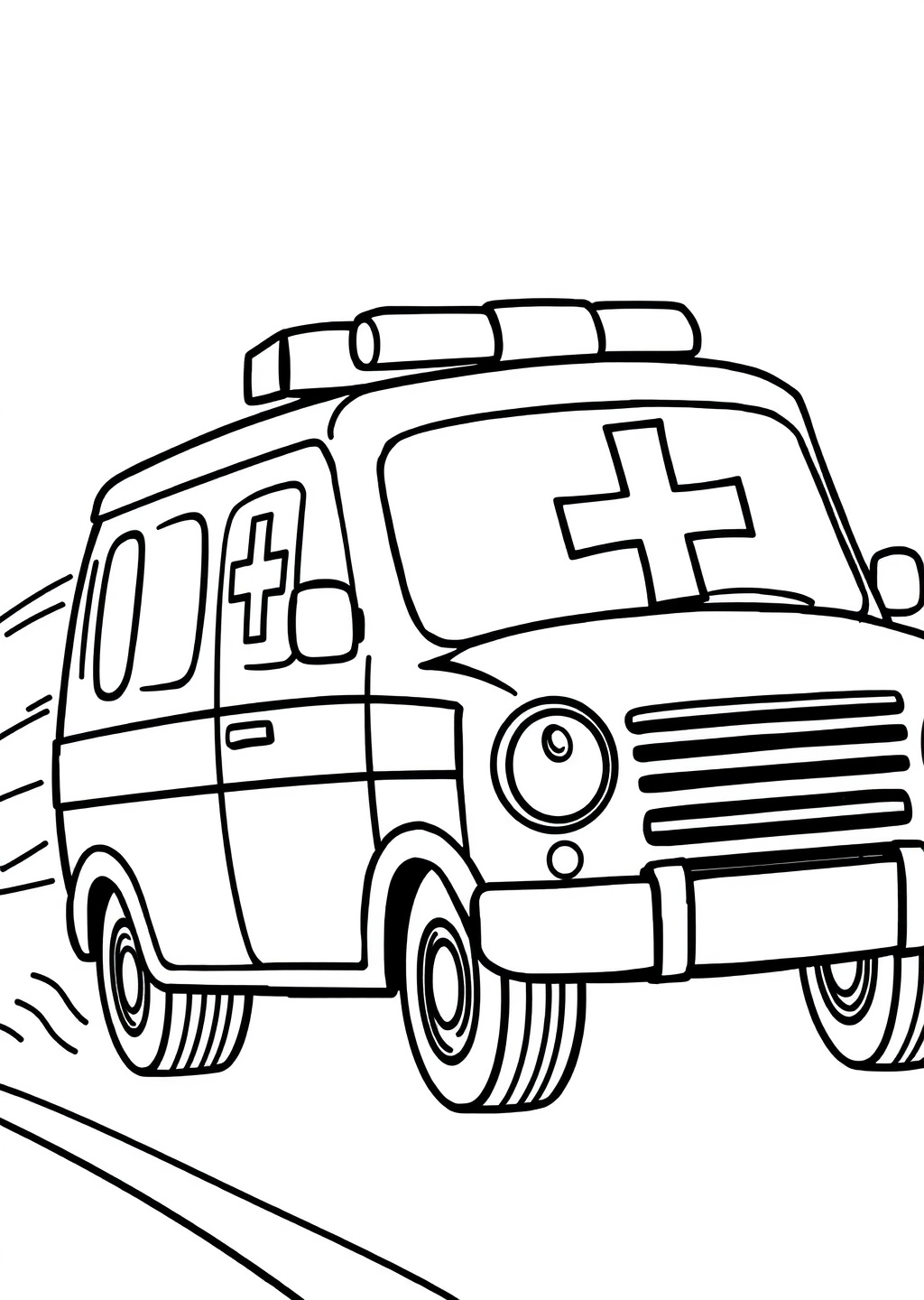 Ausmalbild: Krankenwagen