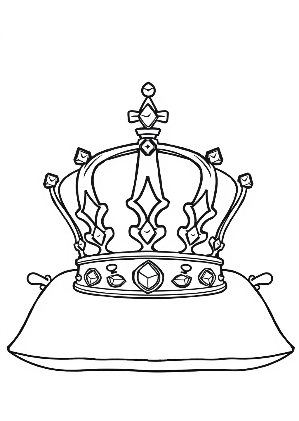 Ausmalbild: Krone & Juwelen