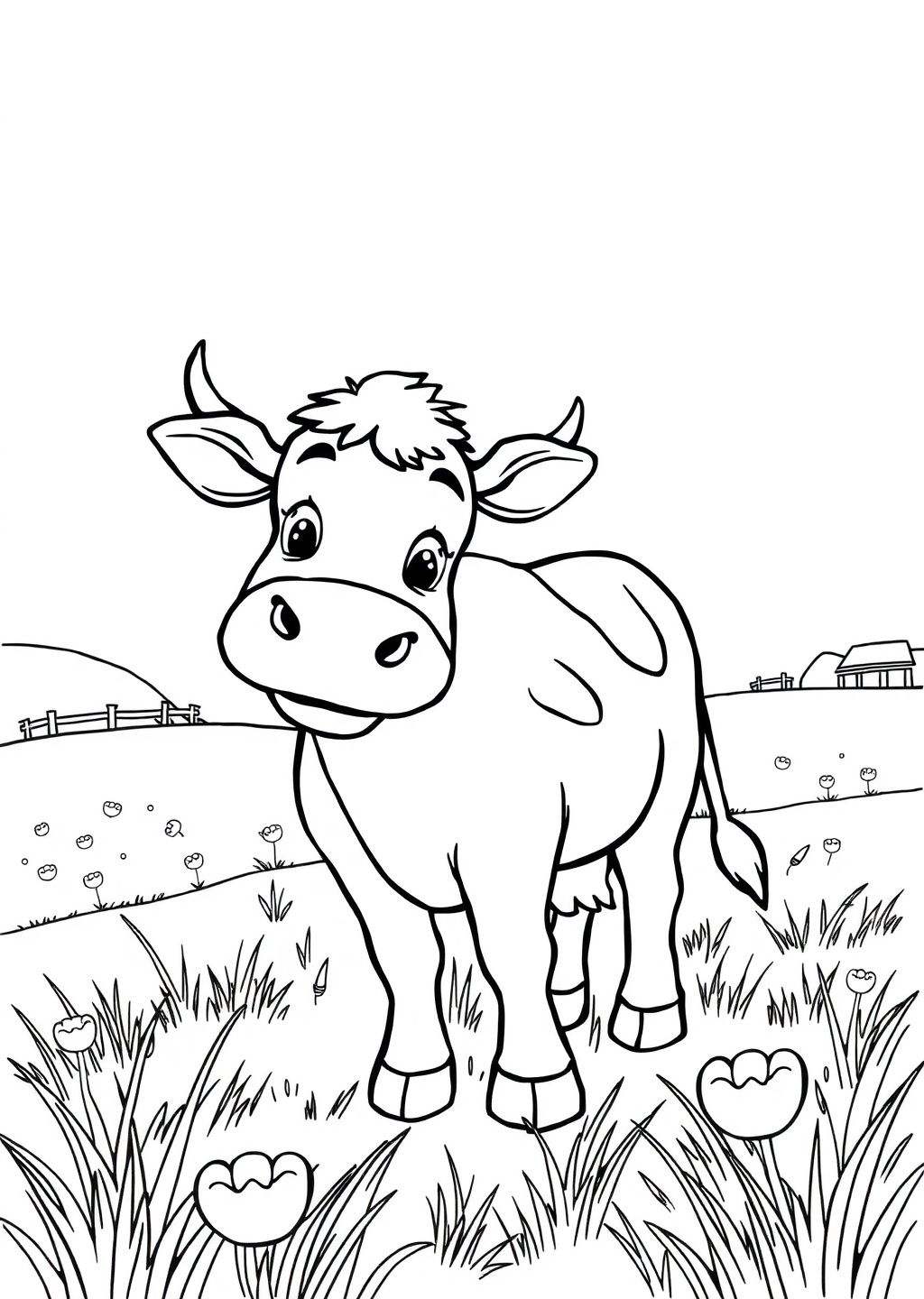 Ausmalbild: Kuh