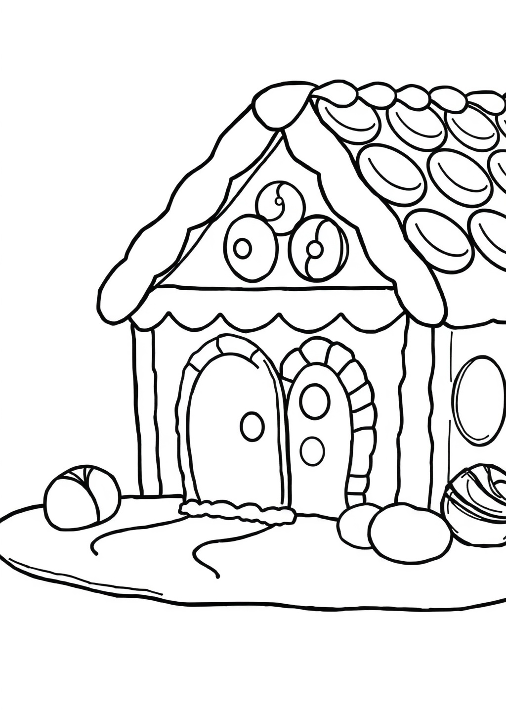 Ausmalbild: Lebkuchenhaus
