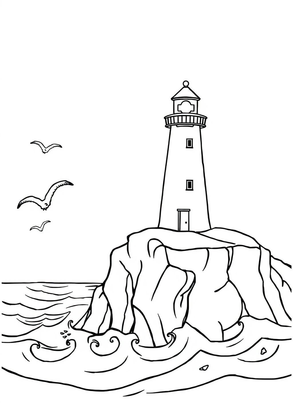 Ausmalbild: Leuchtturm