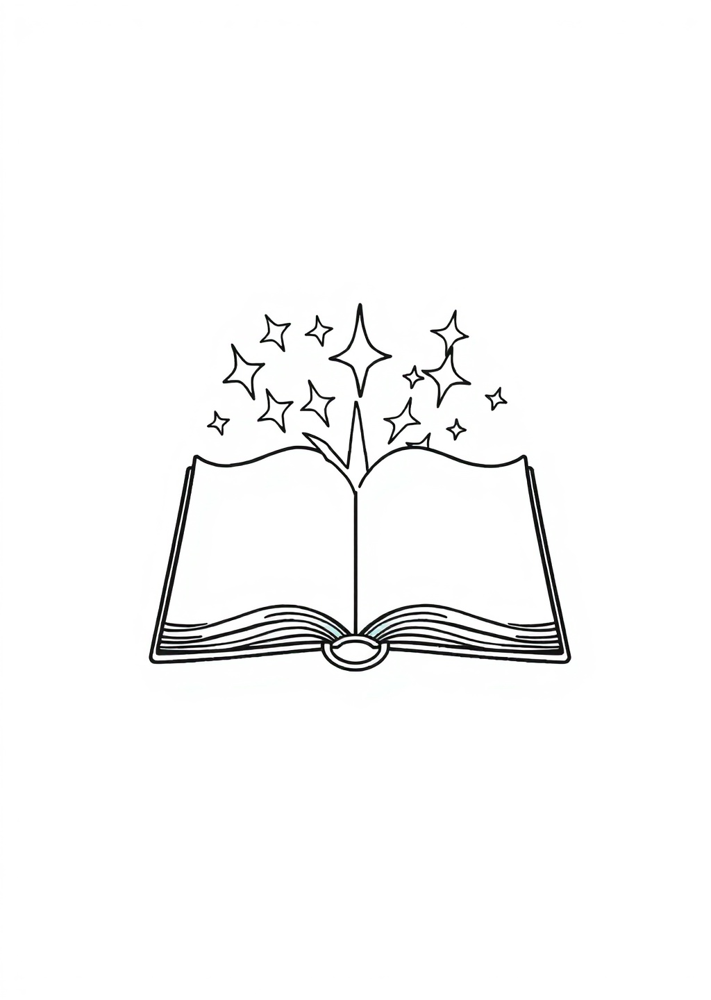 Ausmalbild: Magisches Buch