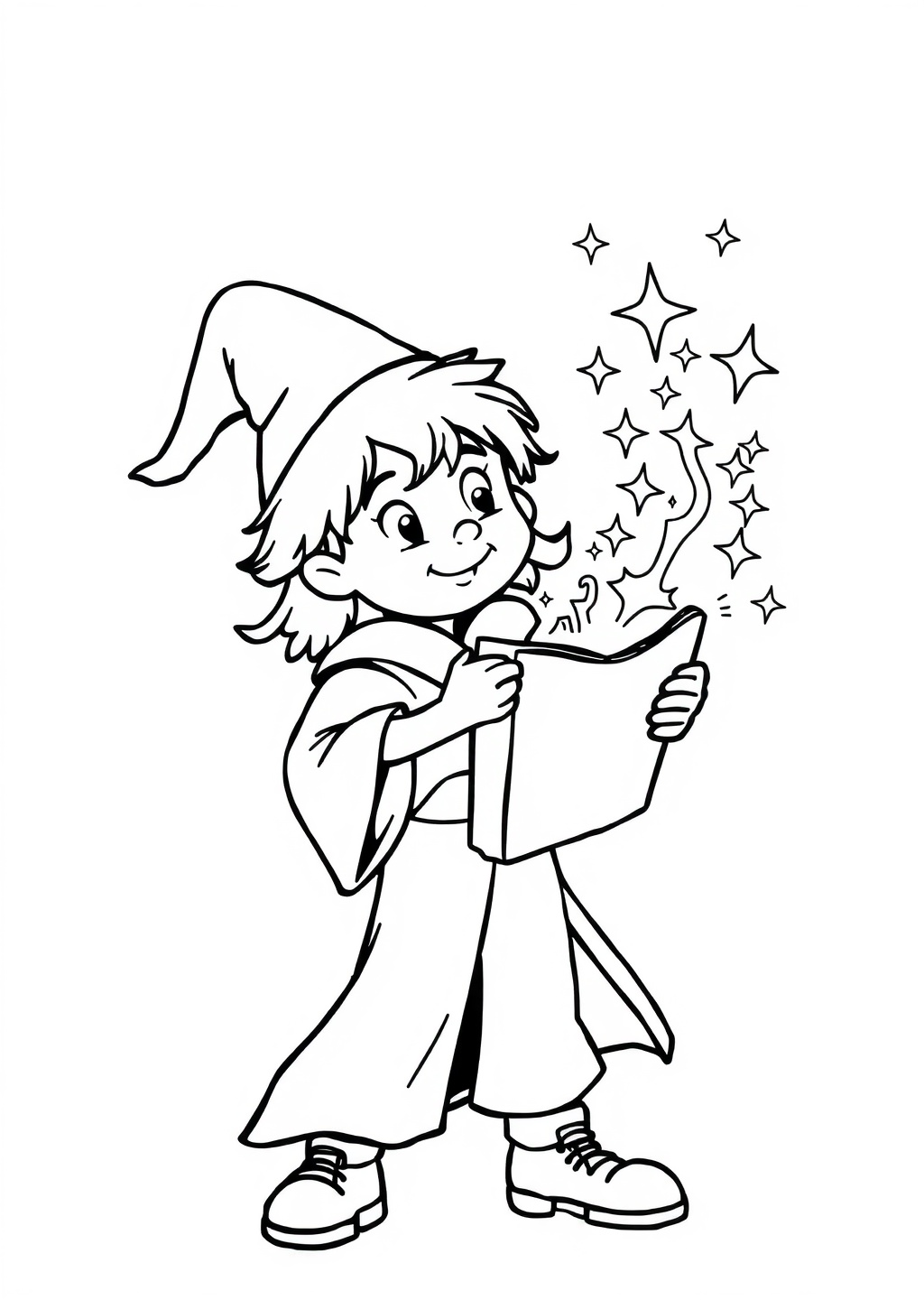 Ausmalbild: Magisches Buch