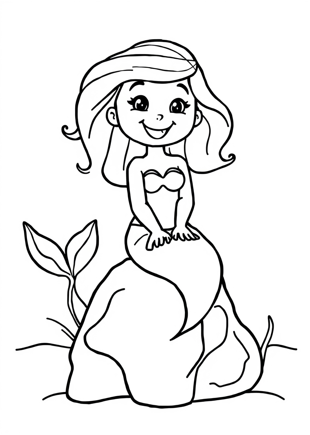 Ausmalbild: Meerjungfrau