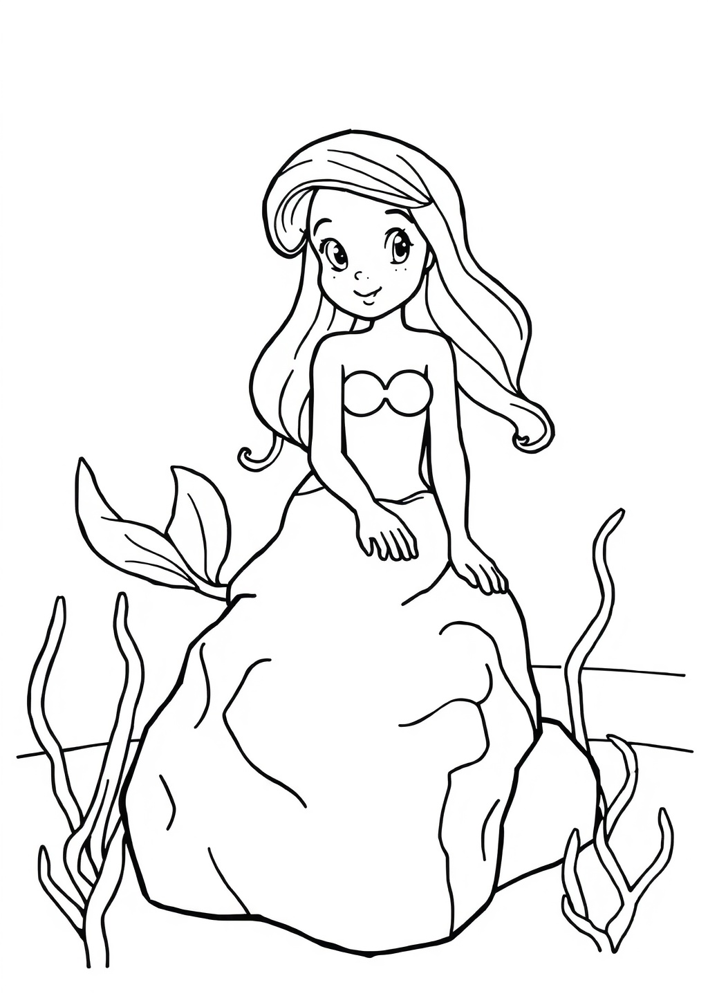 Ausmalbild: Meerjungfrau
