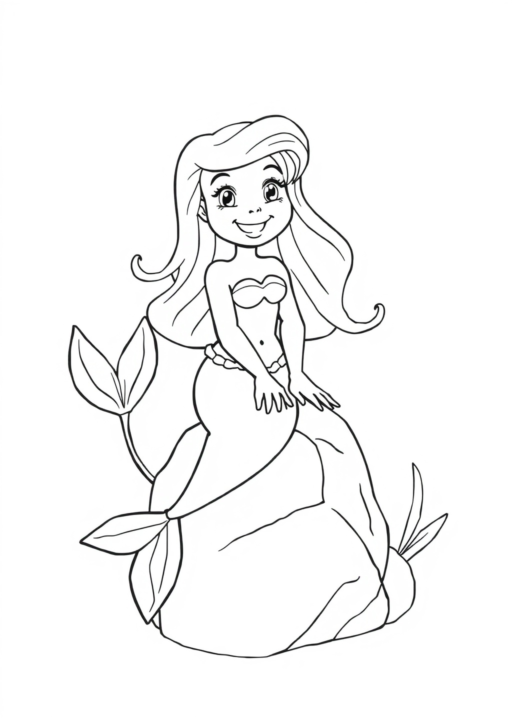 Ausmalbild: Meerjungfrau