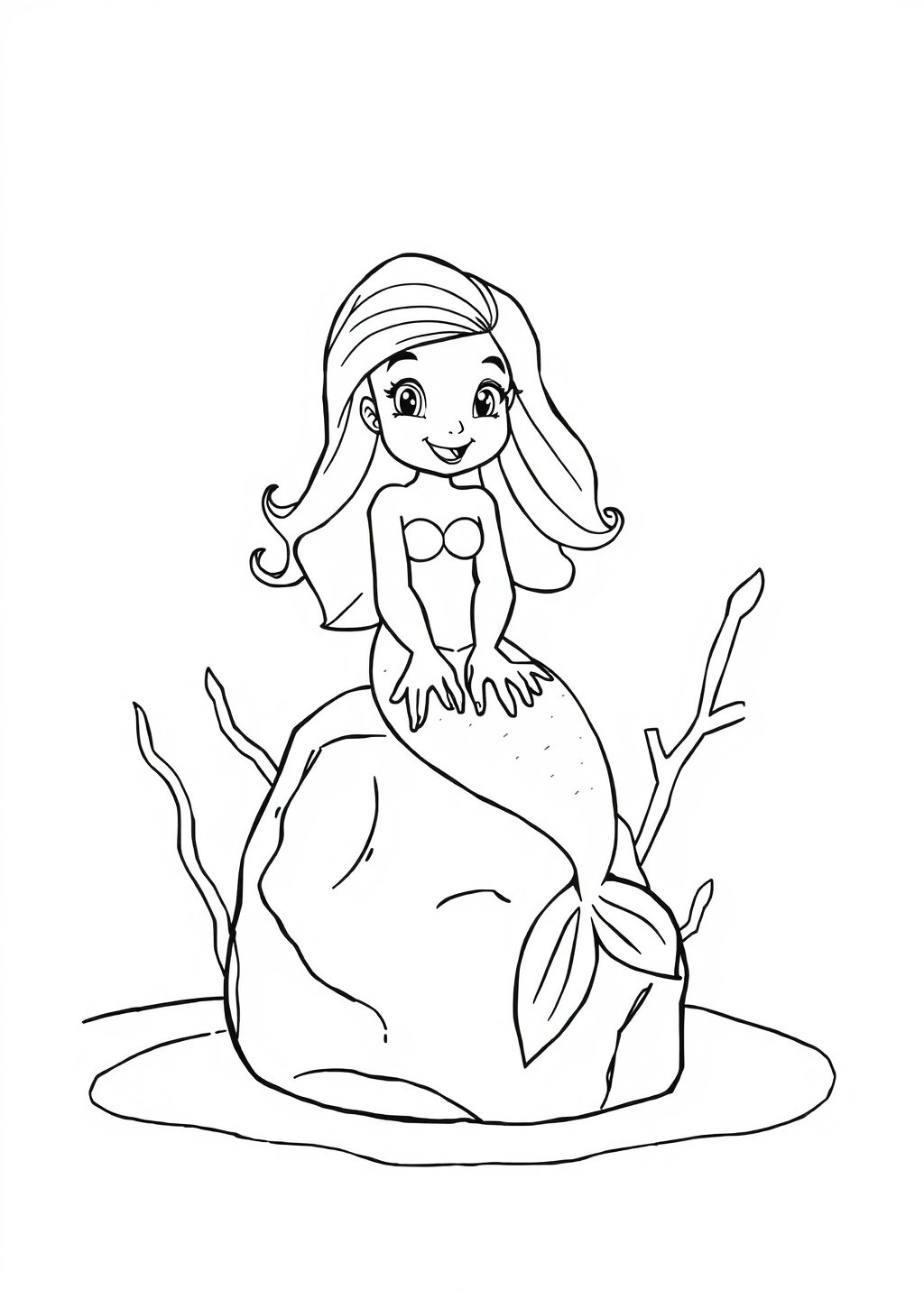 Ausmalbild: Meerjungfrau