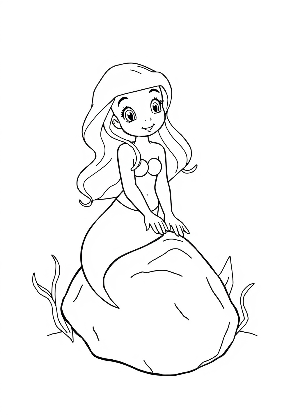 Ausmalbild: Meerjungfrau