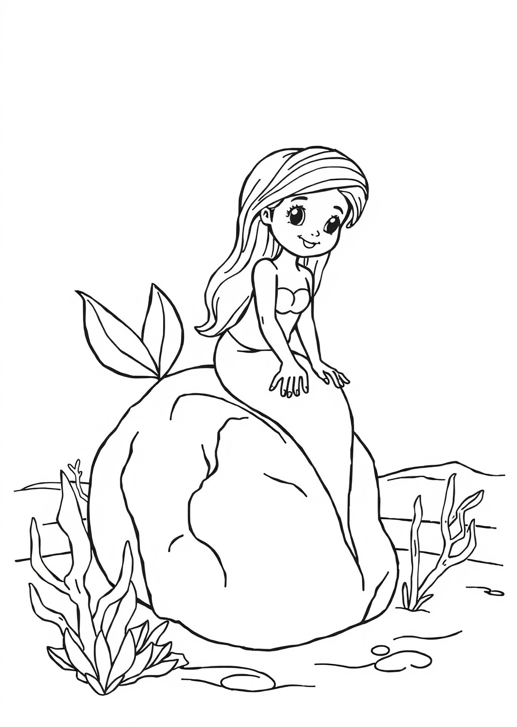 Ausmalbild: Meerjungfrau