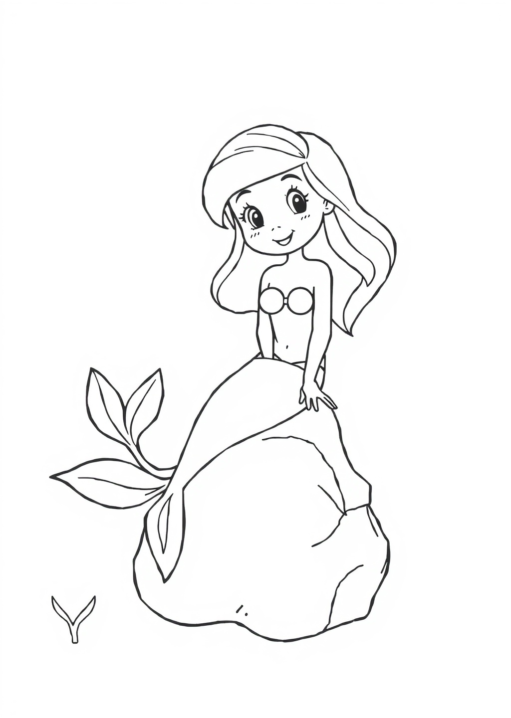 Ausmalbild: Meerjungfrau