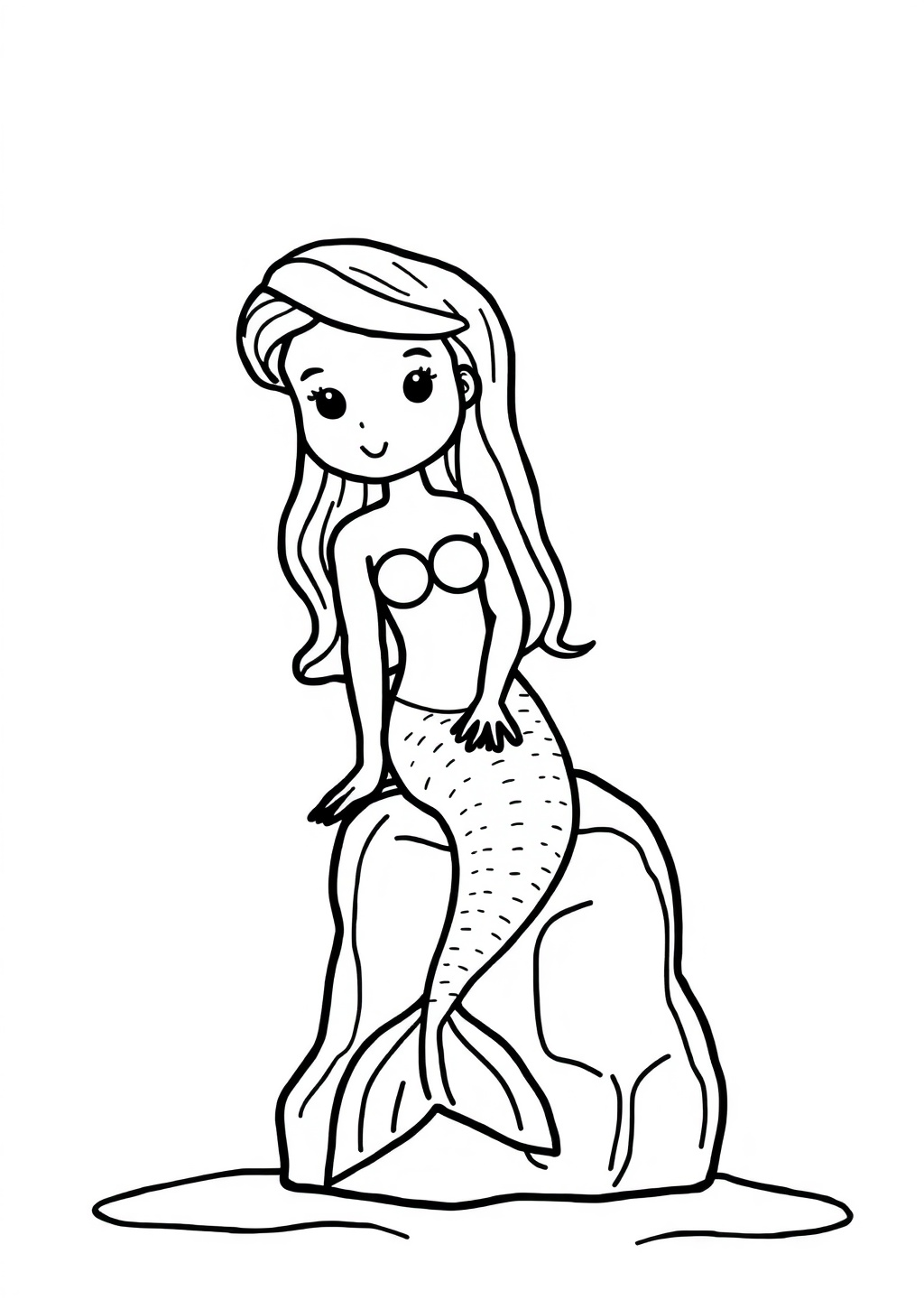 Ausmalbild: Meerjungfrau
