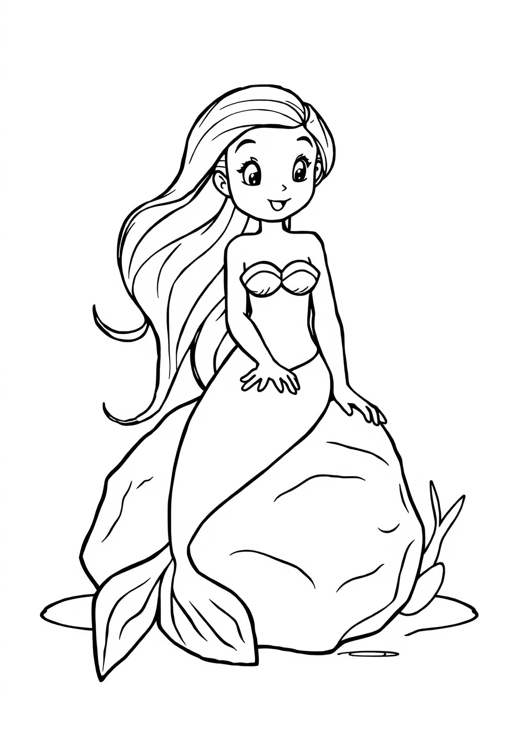 Ausmalbild: Meerjungfrau