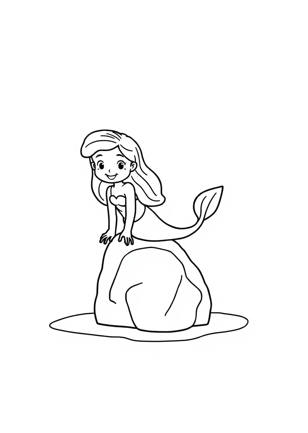 Ausmalbild: Meerjungfrau