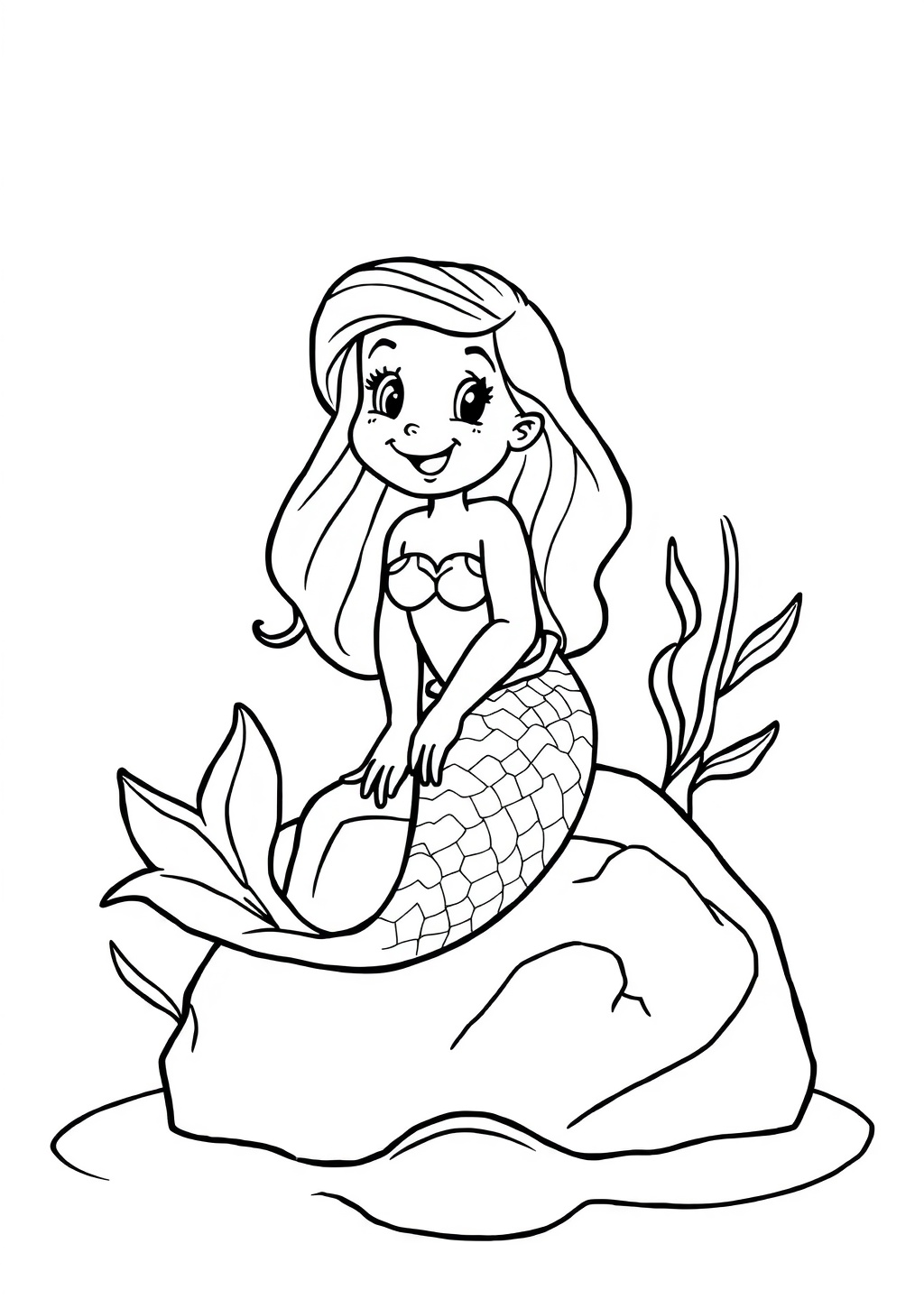 Ausmalbild: Meerjungfrau