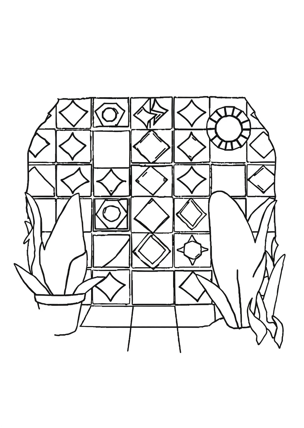 Ausmalbild: Mosaik-Muster