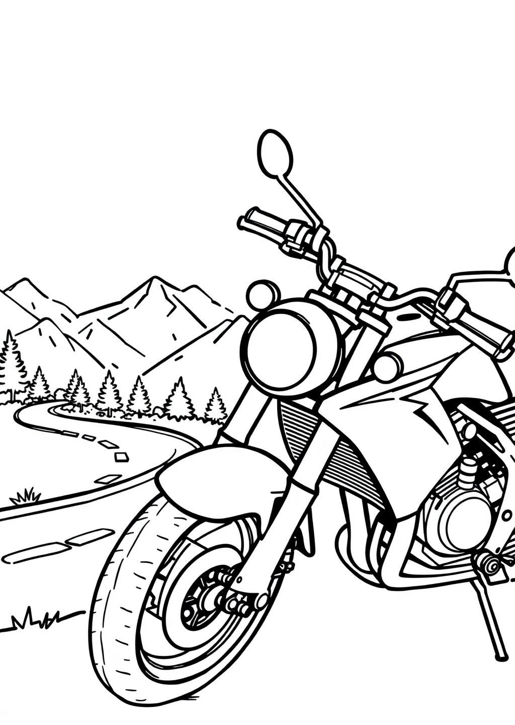 Ausmalbild: Motorrad