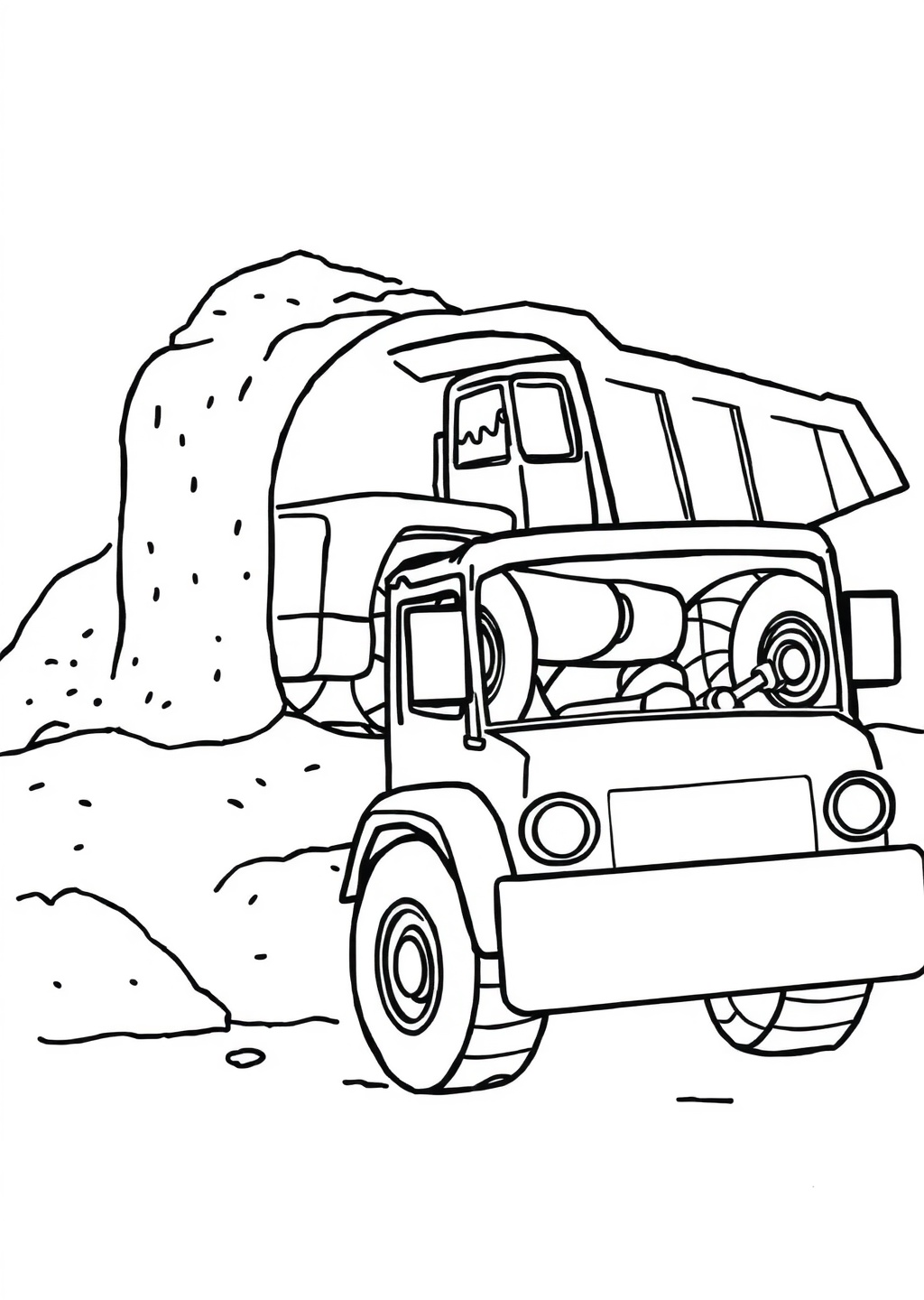 Ausmalbild: Muldenkipper