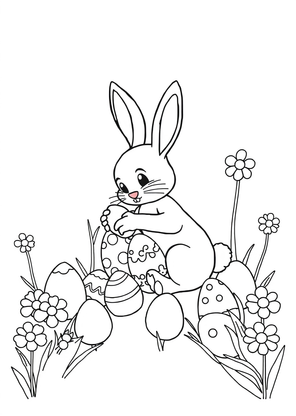 Ausmalbild: Osterhase
