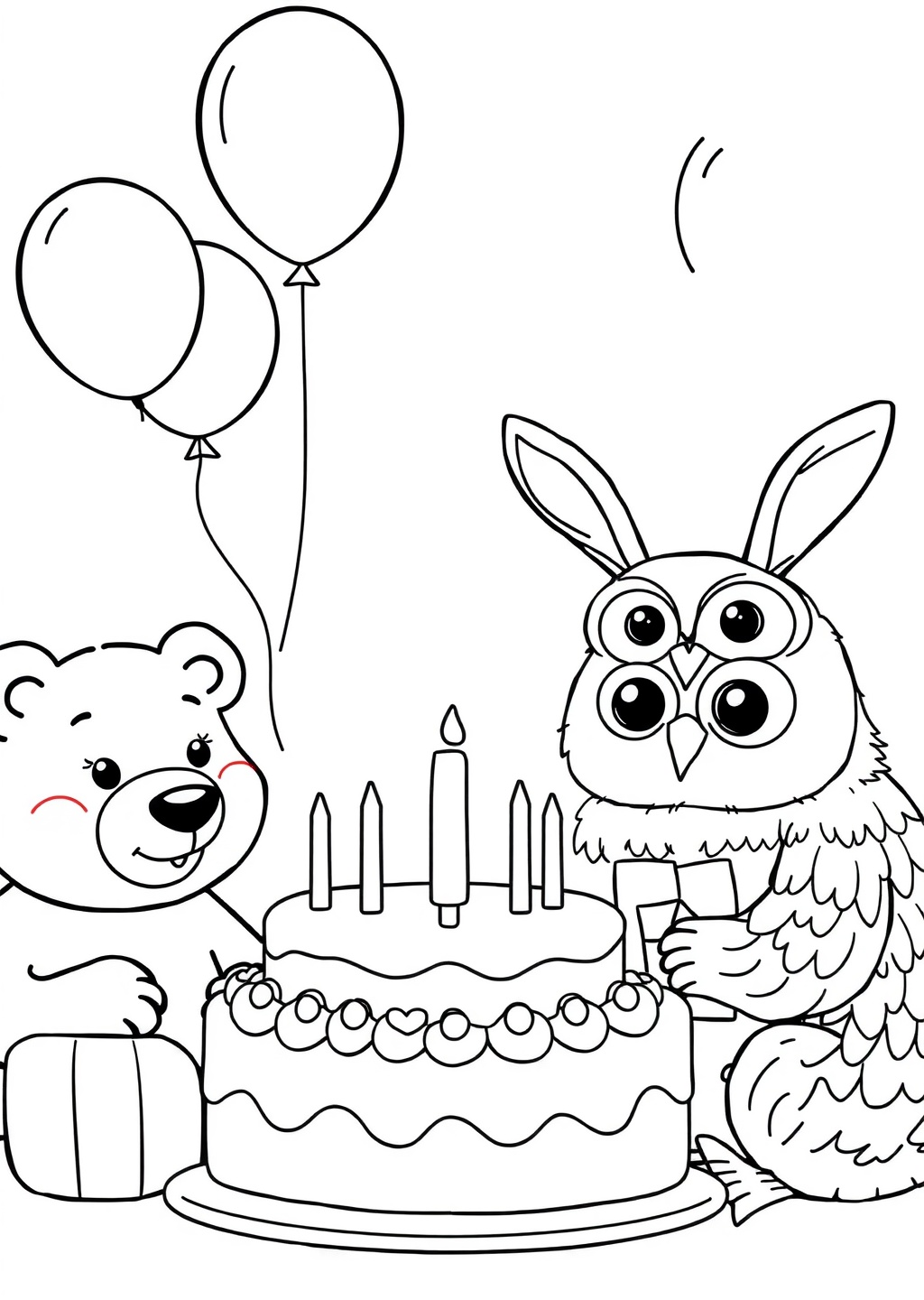 Ausmalbild: Party-Tiere