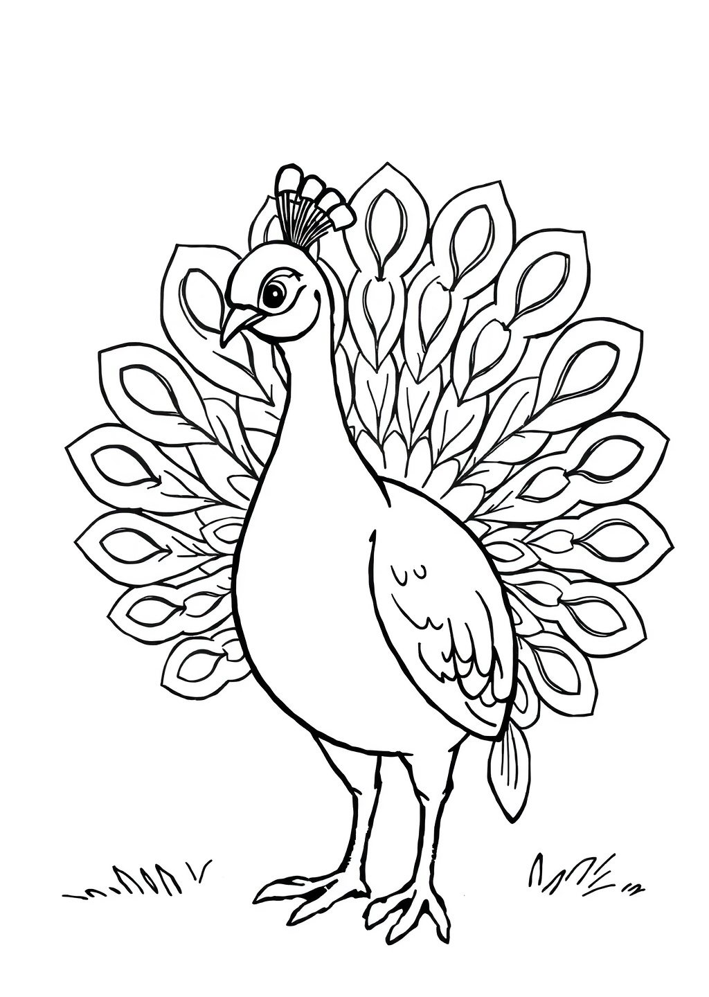 Ausmalbild: Pfau