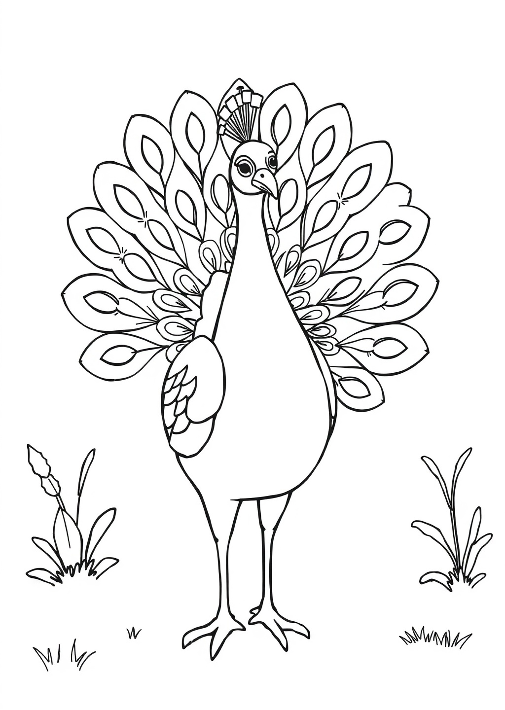 Ausmalbild: Pfau