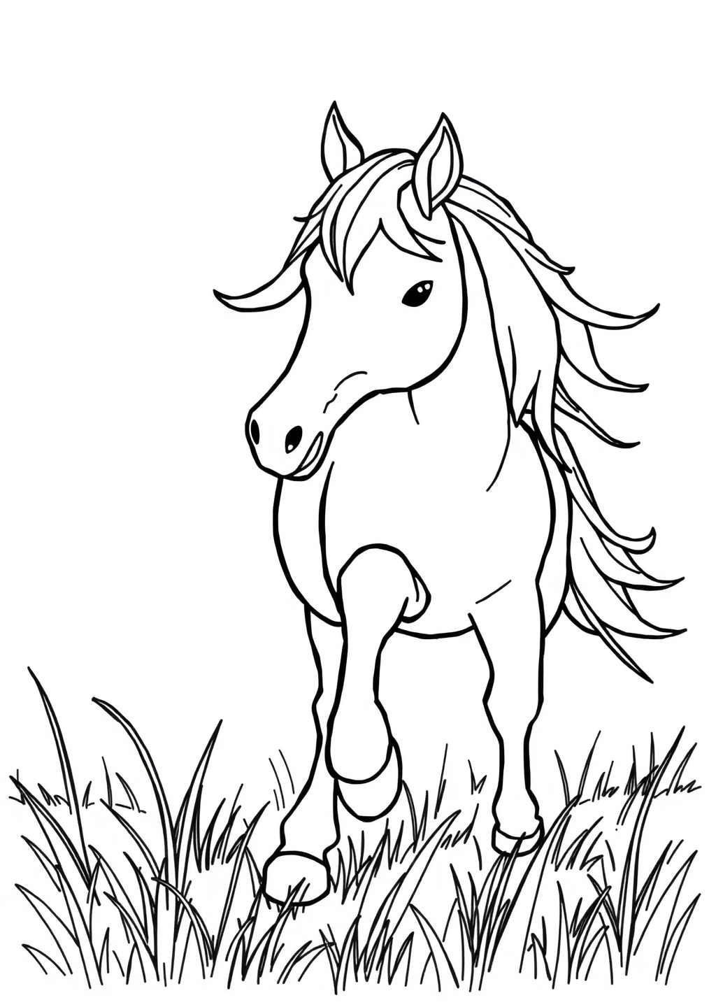 Ausmalbild: Pferd