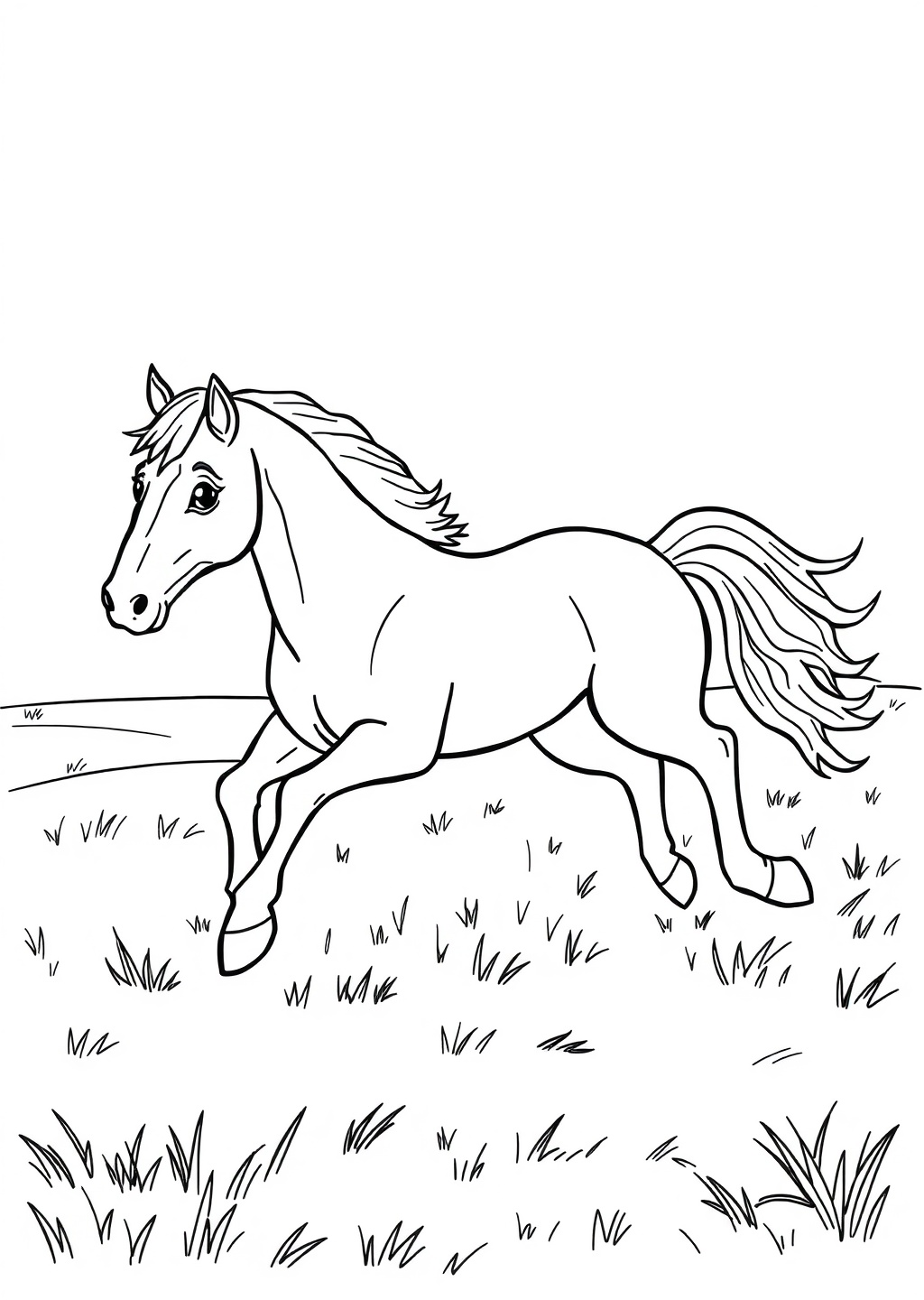 Ausmalbild: Pferd