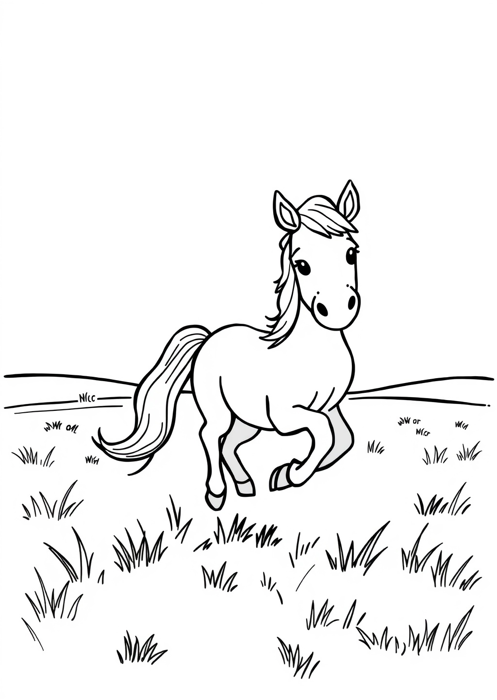 Ausmalbild: Pferd