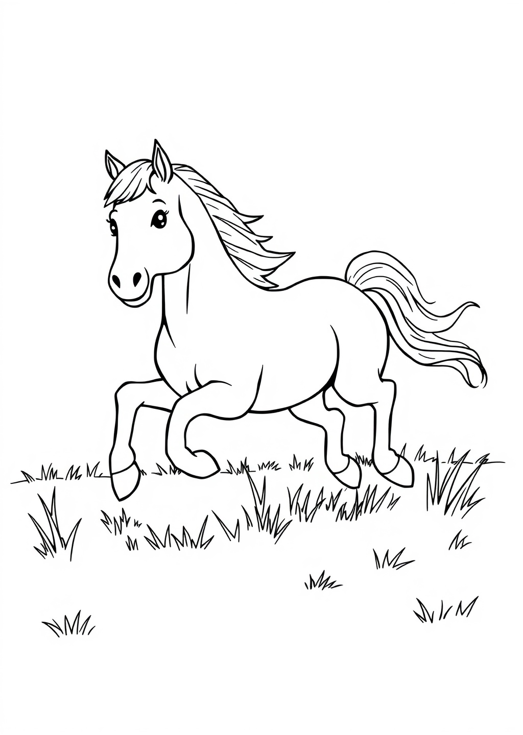 Ausmalbild: Pferd