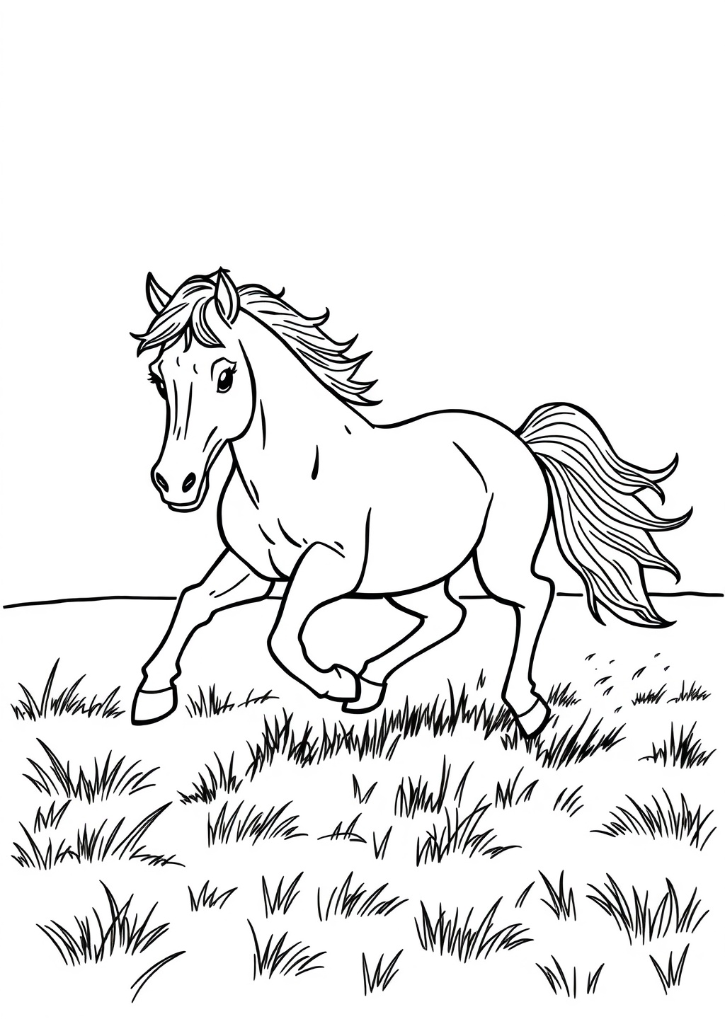Ausmalbild: Pferd