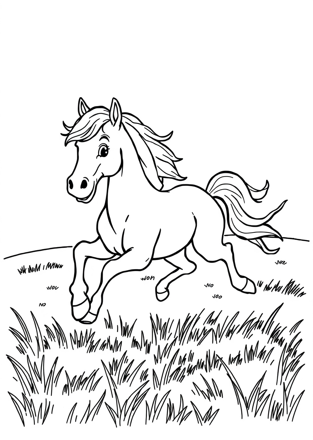 Ausmalbild: Pferd