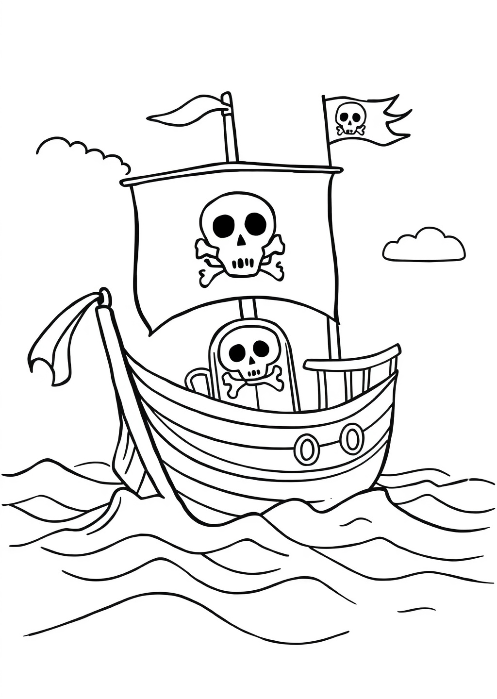 Ausmalbild: Piratenschiff