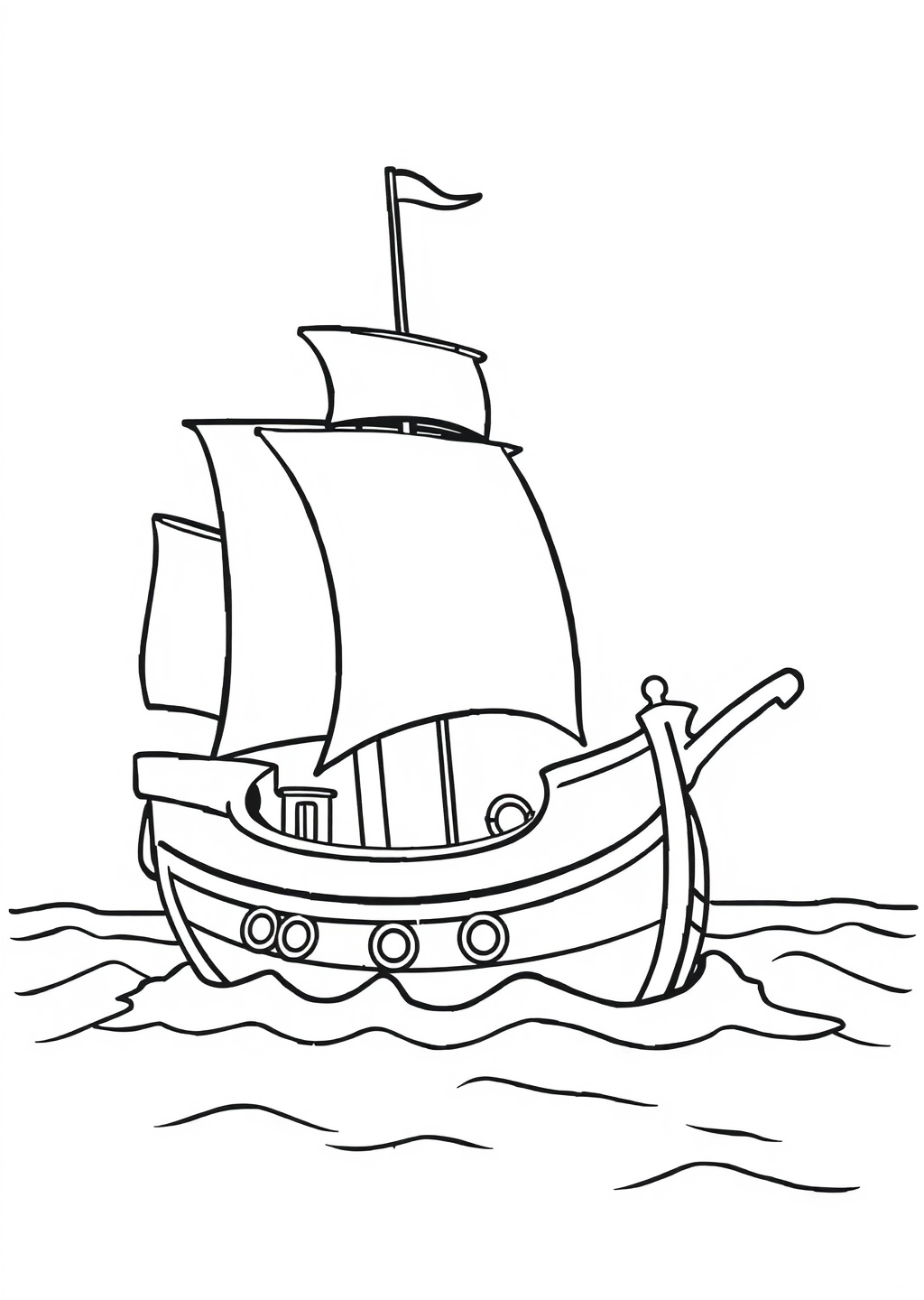 Ausmalbild: Piratenschiff