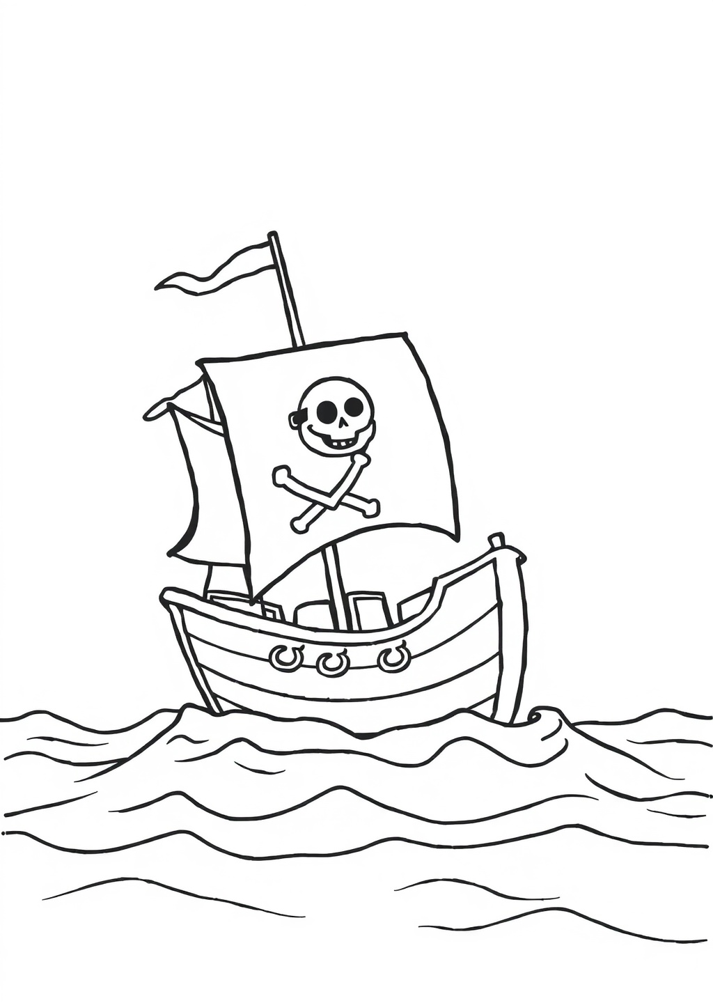 Ausmalbild: Piratenschiff