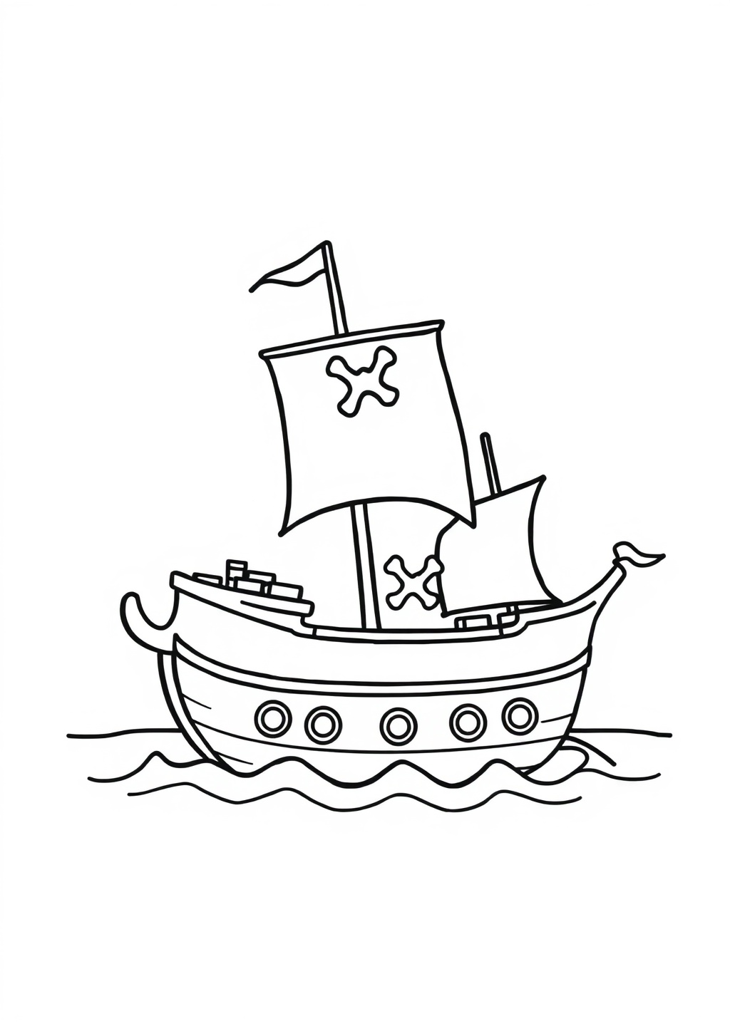 Ausmalbild: Piratenschiff