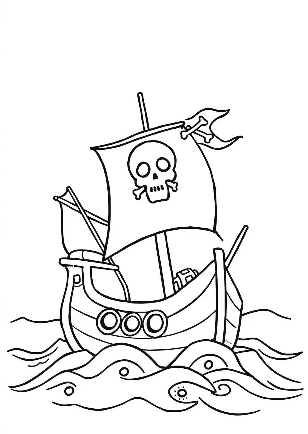 Ausmalbild: Piratenschiff