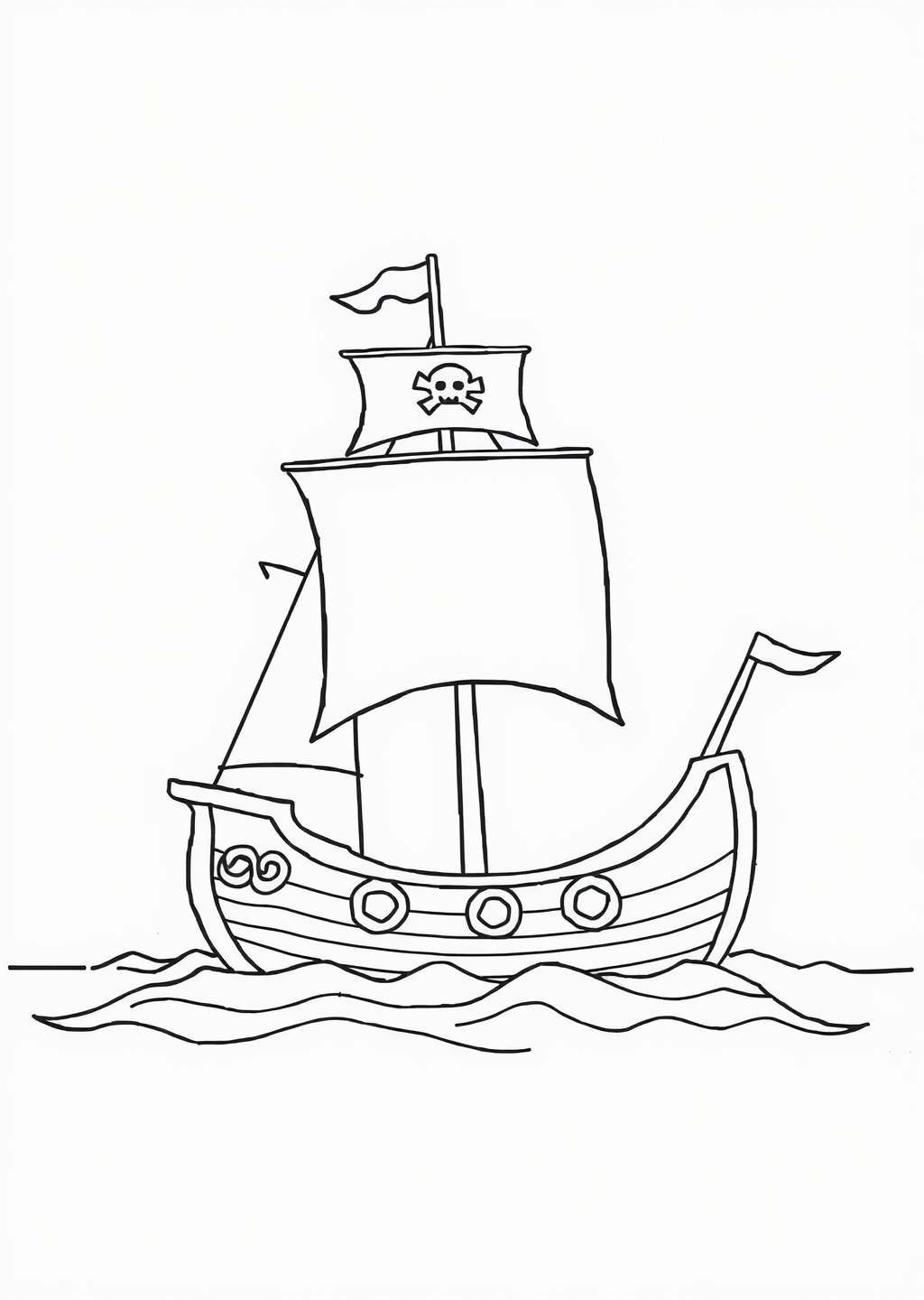 Ausmalbild: Piratenschiff