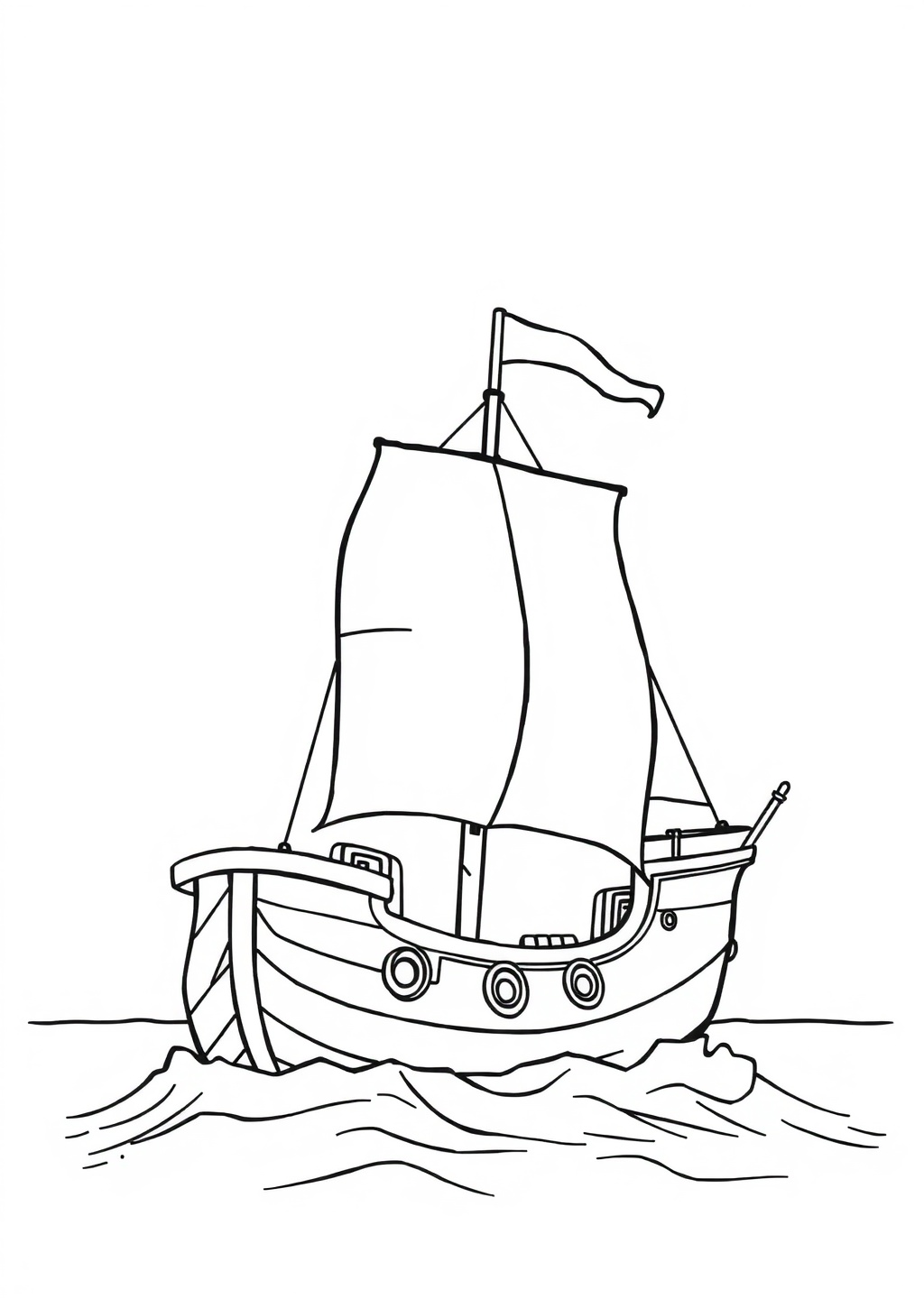 Ausmalbild: Piratenschiff