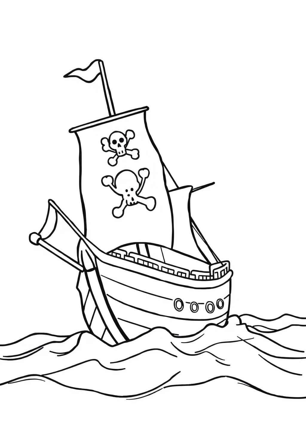 Ausmalbild: Piratenschiff